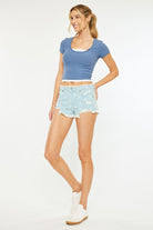 Gianna Polka Dot Frayed Denim Shorts-shorts-UrbanCulture-Boutique, A North Port, Florida Women's Fashion Boutique