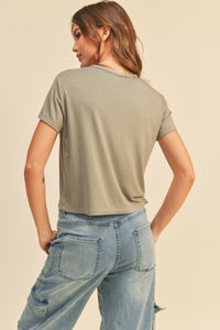 Olivia Round Neck Tee-Short Sleeves-UrbanCulture-Boutique, A North Port, Florida Women's Fashion Boutique