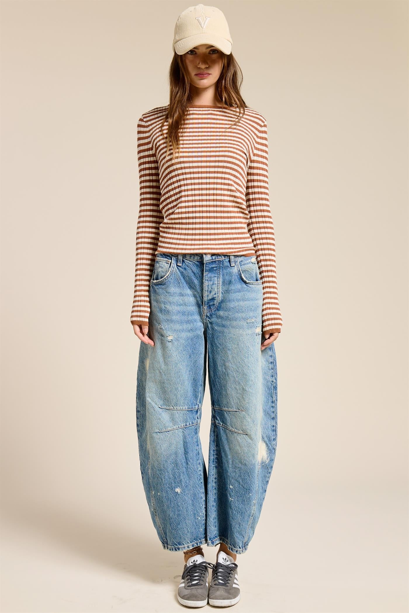 Jenny Ribbed Long Sleeve Top-UrbanCulture-Boutique, A North Port, Florida Women's Fashion Boutique