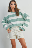 Valaria Striped Sweater-Sweater-UrbanCulture-Boutique, A North Port, Florida Women's Fashion Boutique