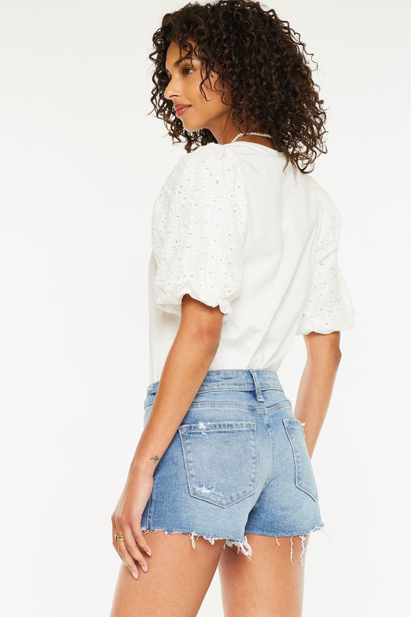Dylan Mid Rise Boyfriend Shorts-Shorts-UrbanCulture-Boutique, A North Port, Florida Women's Fashion Boutique
