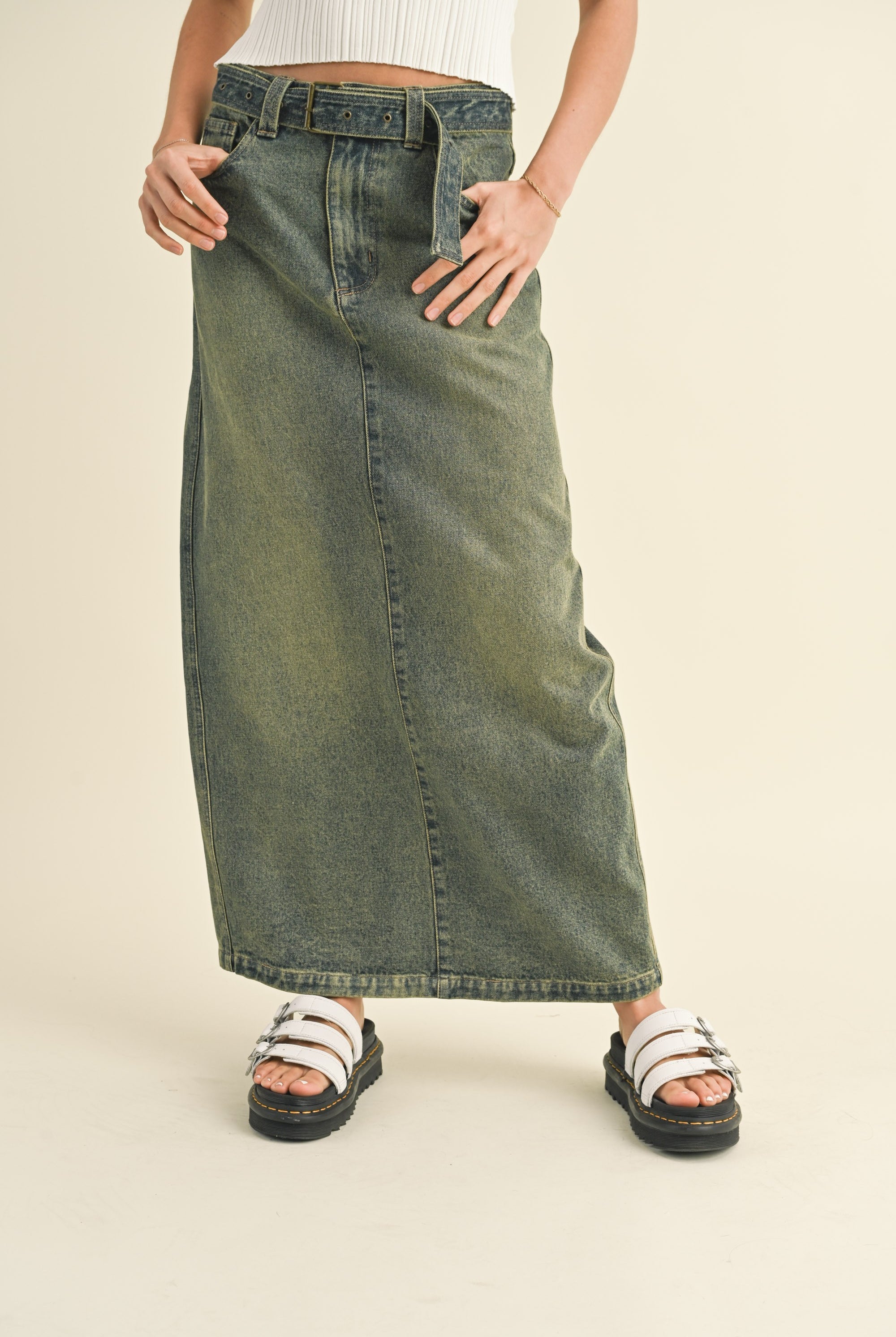 Romalee Long Denim Skirt-Skirt-UrbanCulture-Boutique, A North Port, Florida Women's Fashion Boutique