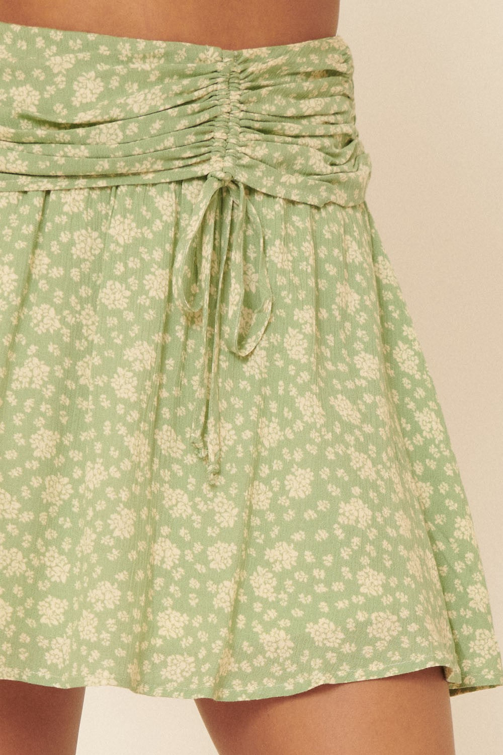 Hazel Floral Draped Mini Skirt-Skirts-UrbanCulture-Boutique, A North Port, Florida Women's Fashion Boutique