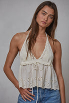 So Fine Eyelet Halter Top-UrbanCulture-Boutique, A North Port, Florida Women's Fashion Boutique