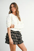 Melanie Tie Front Top-Long Sleeves-UrbanCulture-Boutique, A North Port, Florida Women's Fashion Boutique