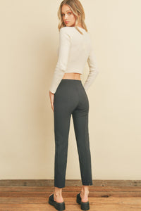 Back Slit Tapered Trousers-Pants-UrbanCulture-Boutique, A North Port, Florida Women's Fashion Boutique