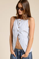 Parker Striped Vest Top-vest-UrbanCulture-Boutique, A North Port, Florida Women's Fashion Boutique