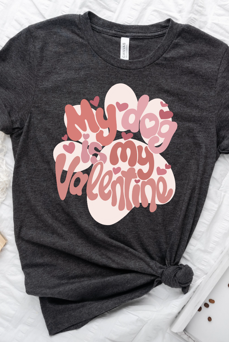 My Dog is My Valentine-Graphic Tees-UrbanCulture-Boutique, A North Port, Florida Women's Fashion Boutique