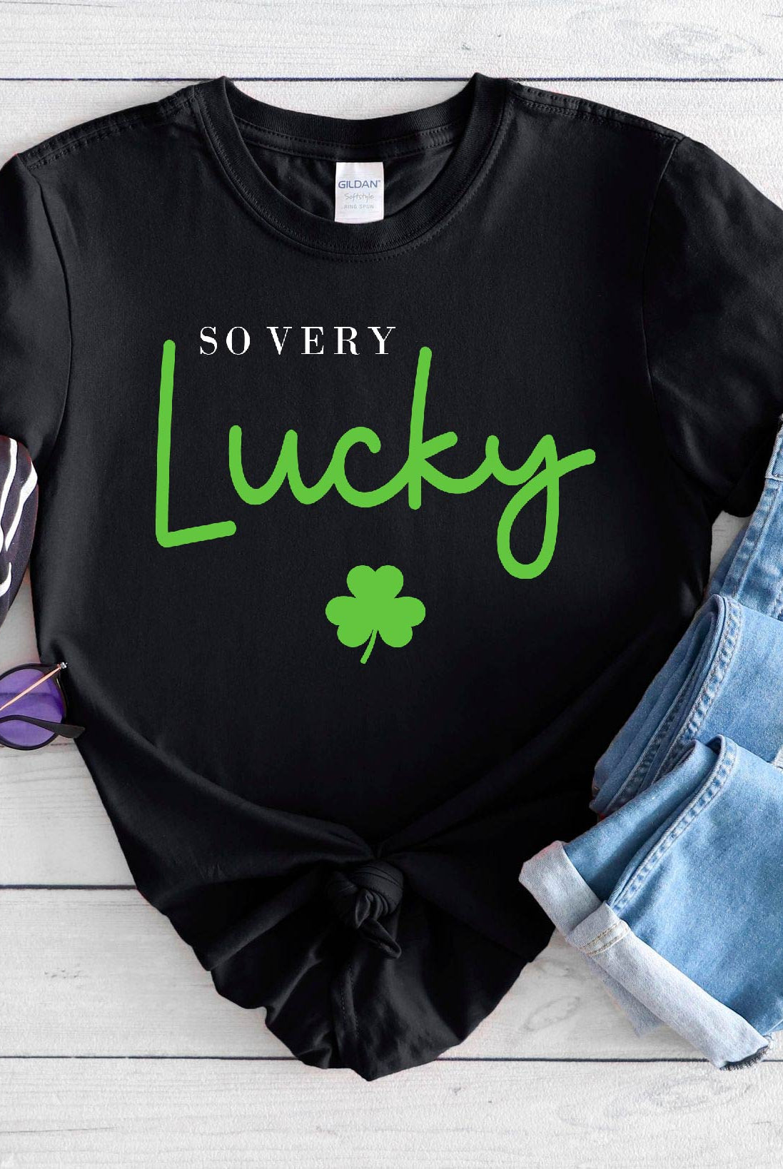 So Very Lucky Graphic Tee-Graphic Tees-UrbanCulture-Boutique, A North Port, Florida Women's Fashion Boutique