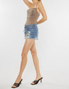 Cassandra Mid Rise Boyfriend Shorts-Denim Shorts-UrbanCulture-Boutique, A North Port, Florida Women's Fashion Boutique