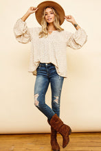 Load image into Gallery viewer, Floral Print Lantern Sleeve Top-Long Sleeves-UrbanCulture-Boutique, A North Port, Florida Women&#39;s Fashion Boutique