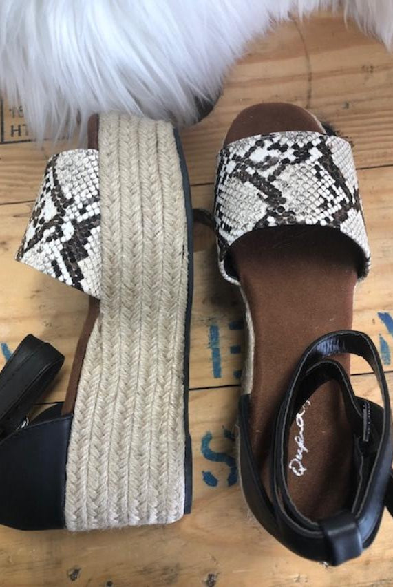 Faux Snake Print Wedge-shoes-UrbanCulture-Boutique, A North Port, Florida Women's Fashion Boutique