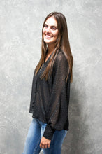 Load image into Gallery viewer, Sheer Metallic Button Up Blouse-Long Sleeves-UrbanCulture-Boutique, A North Port, Florida Women&#39;s Fashion Boutique