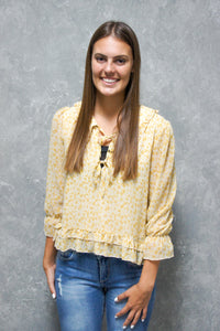 Tie Front Chiffon Blouse-Blouse-UrbanCulture-Boutique, A North Port, Florida Women's Fashion Boutique
