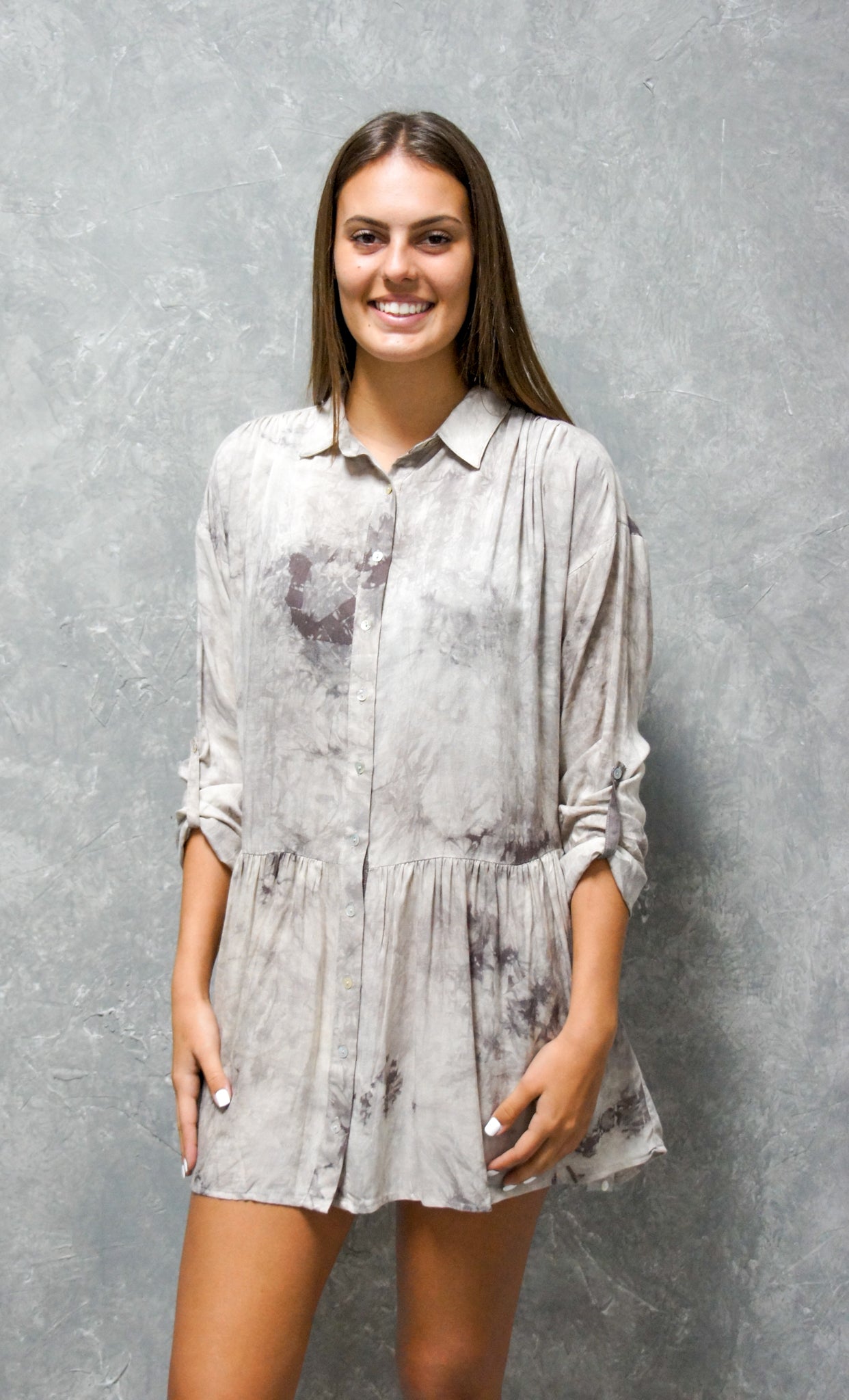 Tie Dye Drop Waist Mini Dress-Dresses-UrbanCulture-Boutique, A North Port, Florida Women's Fashion Boutique