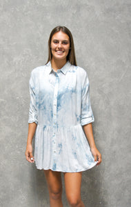 Tie Dye Drop Waist Mini Dress-Dresses-UrbanCulture-Boutique, A North Port, Florida Women's Fashion Boutique