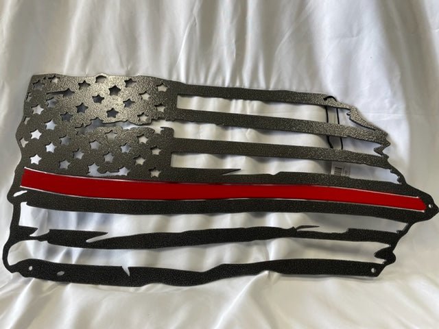 Red line Flag-Metal Artwork-UrbanCulture-Boutique, A North Port, Florida Women's Fashion Boutique