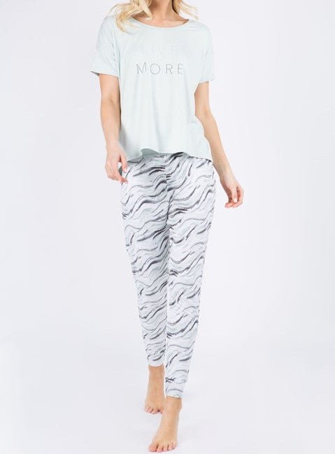 "Live More, Worry Less" Super Soft Pajama Pants Set-Pajamas-UrbanCulture-Boutique, A North Port, Florida Women's Fashion Boutique