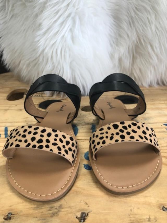 Double Banded Leopard Sandals-shoes-UrbanCulture-Boutique, A North Port, Florida Women's Fashion Boutique