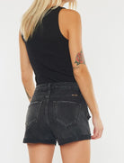 Black Stone Washed Denim Shorts-Denim-UrbanCulture-Boutique, A North Port, Florida Women's Fashion Boutique