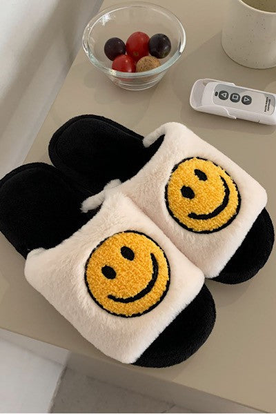 Smiley Face Slippers-Slippers-UrbanCulture-Boutique, A North Port, Florida Women's Fashion Boutique