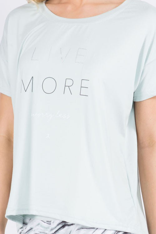 "Live More, Worry Less" Super Soft Pajama Pants Set-Pajamas-UrbanCulture-Boutique, A North Port, Florida Women's Fashion Boutique