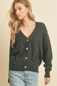 Cozy Cotton V Neck Cardigan-Cardigan-UrbanCulture-Boutique, A North Port, Florida Women's Fashion Boutique