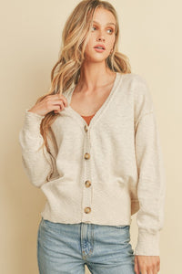 Cozy Cotton V Neck Cardigan-Cardigan-UrbanCulture-Boutique, A North Port, Florida Women's Fashion Boutique