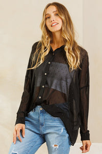 Glittery Dream Blouse-Long Sleeves-UrbanCulture-Boutique, A North Port, Florida Women's Fashion Boutique