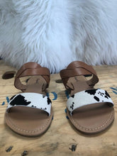 Load image into Gallery viewer, Double Banded Faux Cow Sandals-shoes-UrbanCulture-Boutique, A North Port, Florida Women&#39;s Fashion Boutique