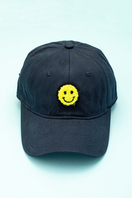 Smiley Face Baseball Cap-Hats-UrbanCulture-Boutique, A North Port, Florida Women's Fashion Boutique