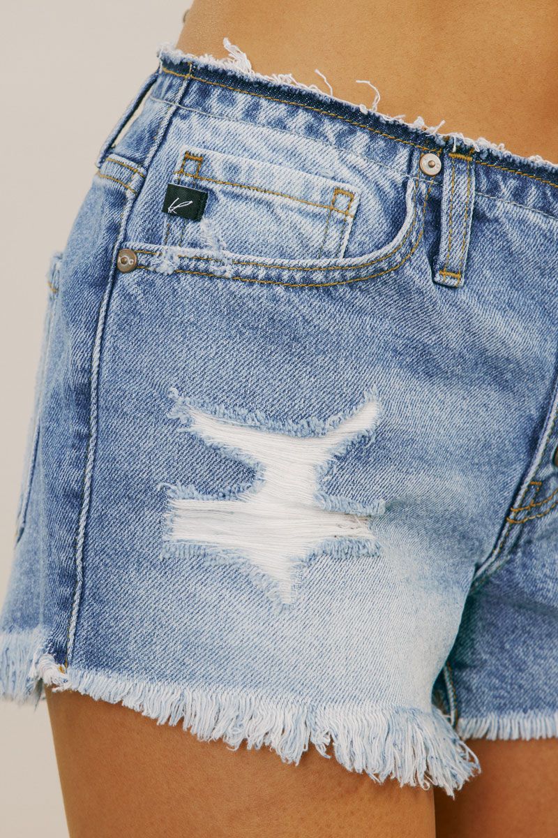 Fifi Low Rise Denim Short-Shorts-UrbanCulture-Boutique, A North Port, Florida Women's Fashion Boutique