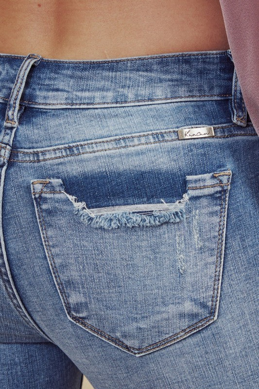 Mid Rise Hem Detail Ankle Skinny Jeans-Jeans-UrbanCulture-Boutique, A North Port, Florida Women's Fashion Boutique