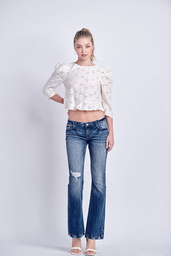 Low Rise Stretch Bootcut Jeans-Jeans-UrbanCulture-Boutique, A North Port, Florida Women's Fashion Boutique