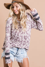 Load image into Gallery viewer, Animal Printed Wrist Contrast Detailed Loose Top-Long Sleeve-UrbanCulture-Boutique, A North Port, Florida Women&#39;s Fashion Boutique