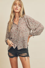 Load image into Gallery viewer, Paisley Ruffled Collar Blouse-Long Sleeves-UrbanCulture-Boutique, A North Port, Florida Women&#39;s Fashion Boutique