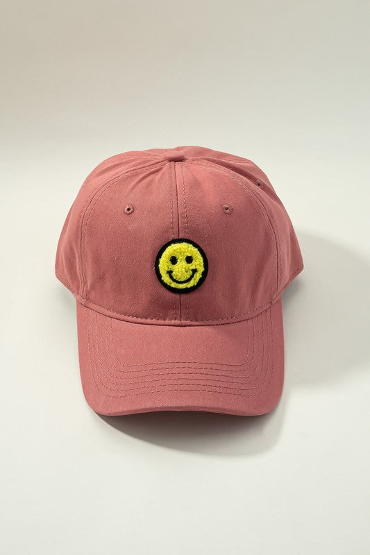 Smiley Face Baseball Cap-Hats-UrbanCulture-Boutique, A North Port, Florida Women's Fashion Boutique