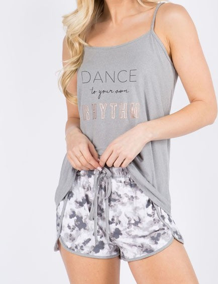 "Dance To Your Own Rythm" Super Soft Pajama Shorts Set-Pajamas-UrbanCulture-Boutique, A North Port, Florida Women's Fashion Boutique