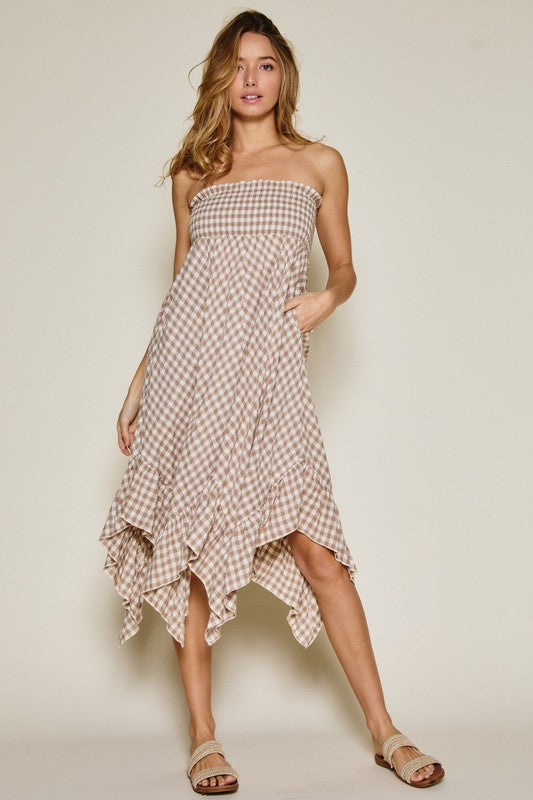 Plaid Convertible Skirt Dress-Dresses-UrbanCulture-Boutique, A North Port, Florida Women's Fashion Boutique