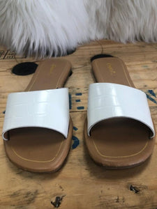 Asymmetrical Faux Croc Sliders-shoes-UrbanCulture-Boutique, A North Port, Florida Women's Fashion Boutique