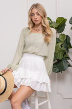 Load image into Gallery viewer, SQUARE NECK PLEATED TOP-Long Sleeves-UrbanCulture-Boutique, A North Port, Florida Women&#39;s Fashion Boutique