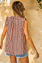 Shirring Mock-Neck Patten Top-Sleeveless-UrbanCulture-Boutique, A North Port, Florida Women's Fashion Boutique