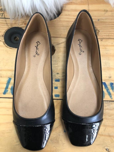 Milan Black Tipped Flats-flats-UrbanCulture-Boutique, A North Port, Florida Women's Fashion Boutique